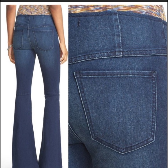 Free People Penny Pull On Flare Leg Jeans - Picture 1 of 8